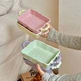 Pastel Beaded Handle Ceramic Baking Dish SparkelsSparkels