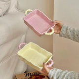 Pastel Beaded Handle Ceramic Baking Dish SparkelsSparkels