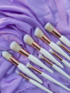White Elegance Rose Gold Makeup Brush Set 10 Piece Professional