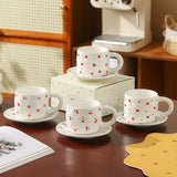 Cherry & Heart Pattern Ceramic Cup Set SparkelsSparkels