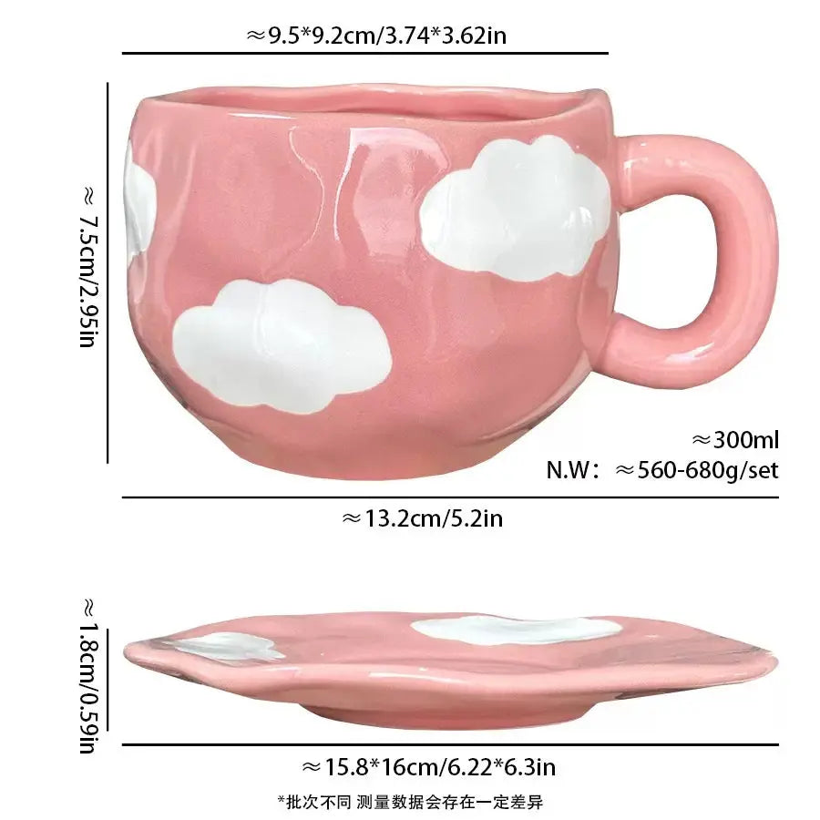Pastel Cloud Ceramic Cup & Saucer SparkelsSparkels
