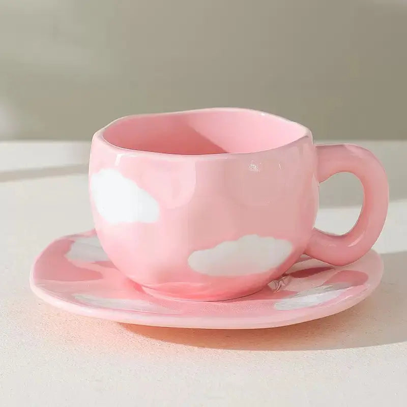 Pastel Cloud Ceramic Cup & Saucer SparkelsSparkels