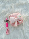 Cute Pastel Bow Coin Pouch with Cherry Embroidery SparkelsSparkels