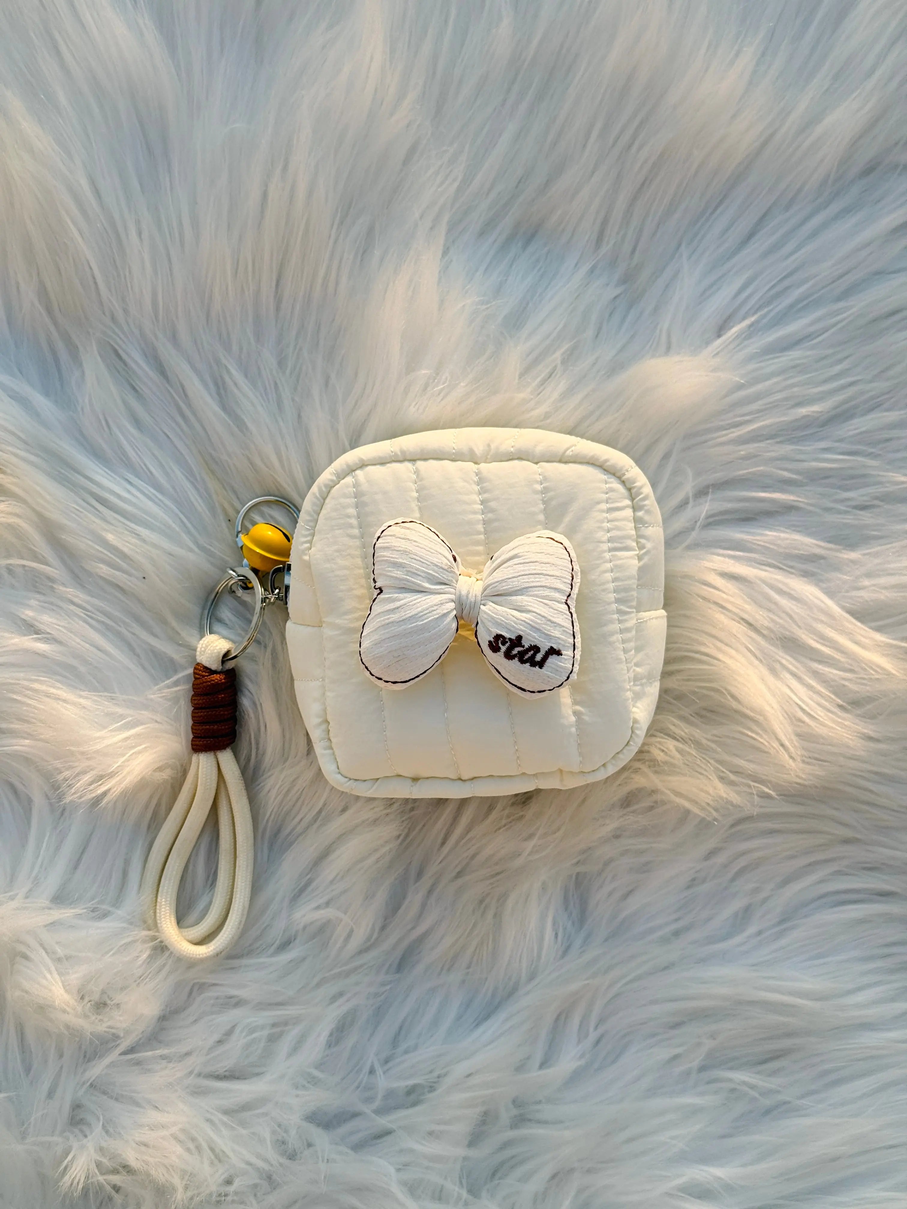 Cute Pastel Bow Coin Pouch Keychain SparkelsSparkels