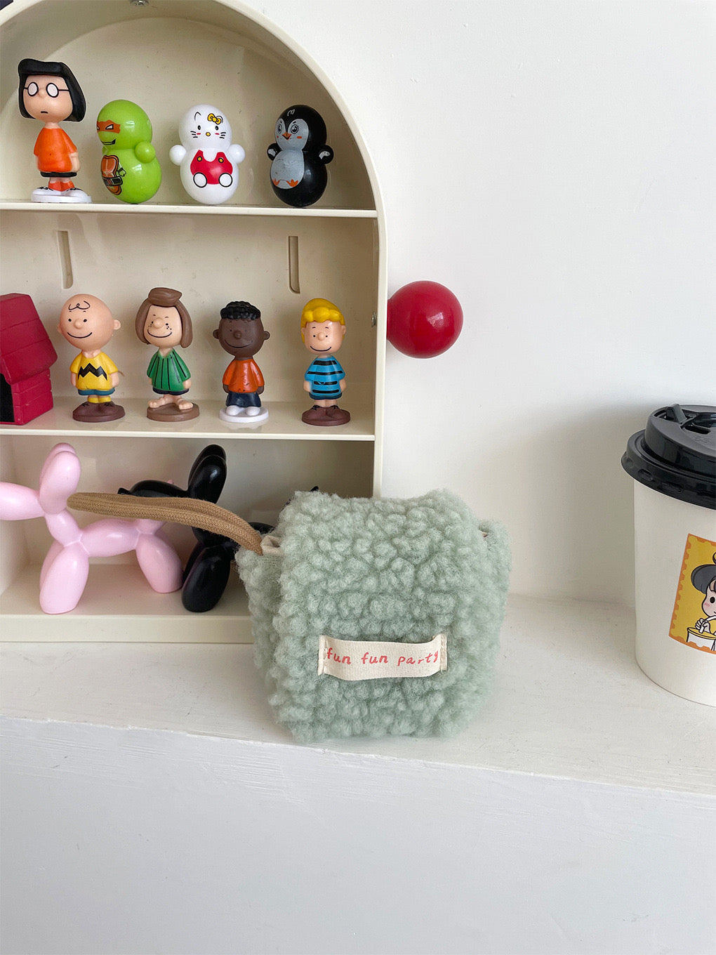 Fleece Makeup Pouch Recycled Cotton Canvas Travel Cosmetic Bag