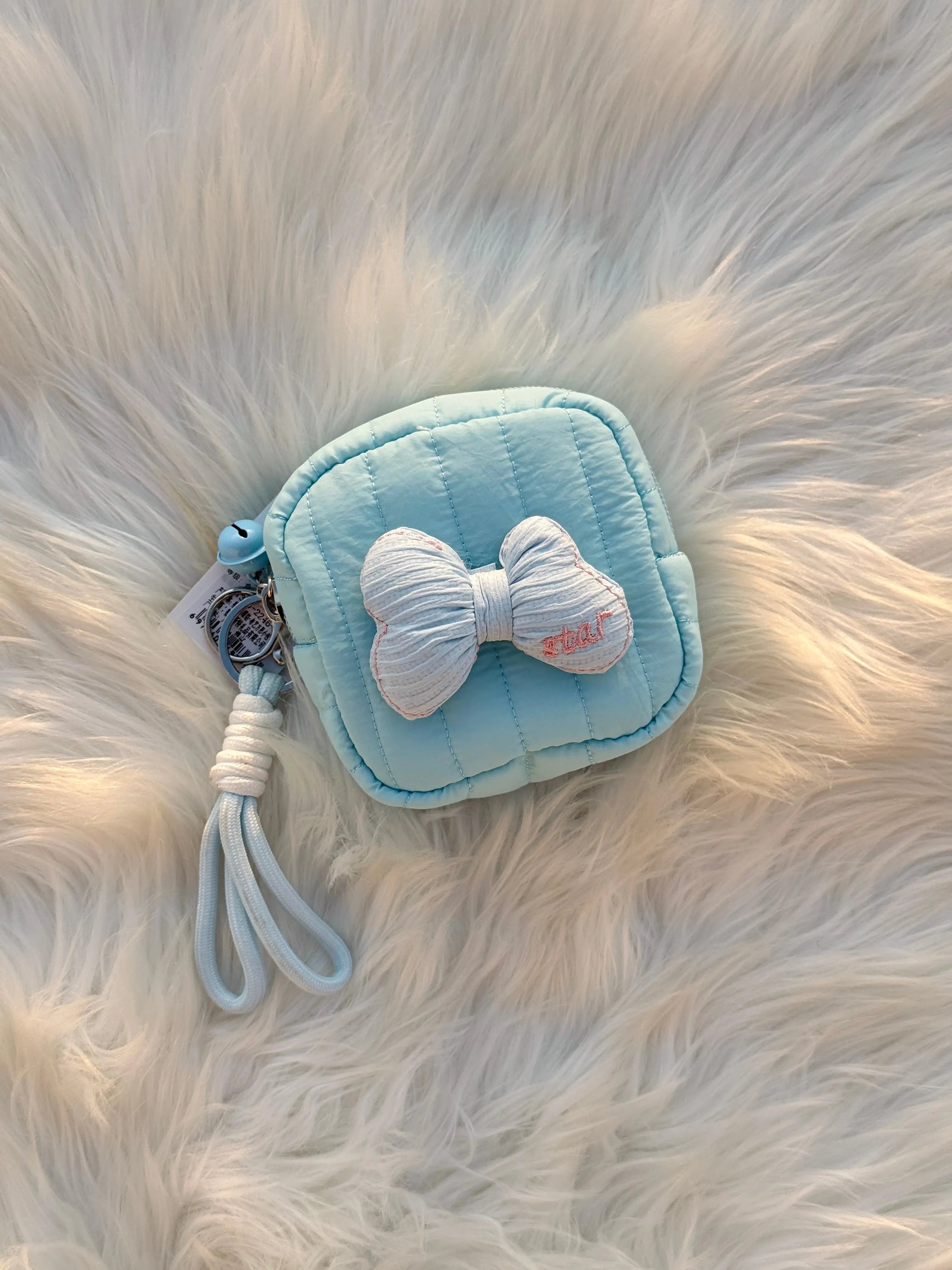 Cute Pastel Bow Coin Pouch Keychain SparkelsSparkels