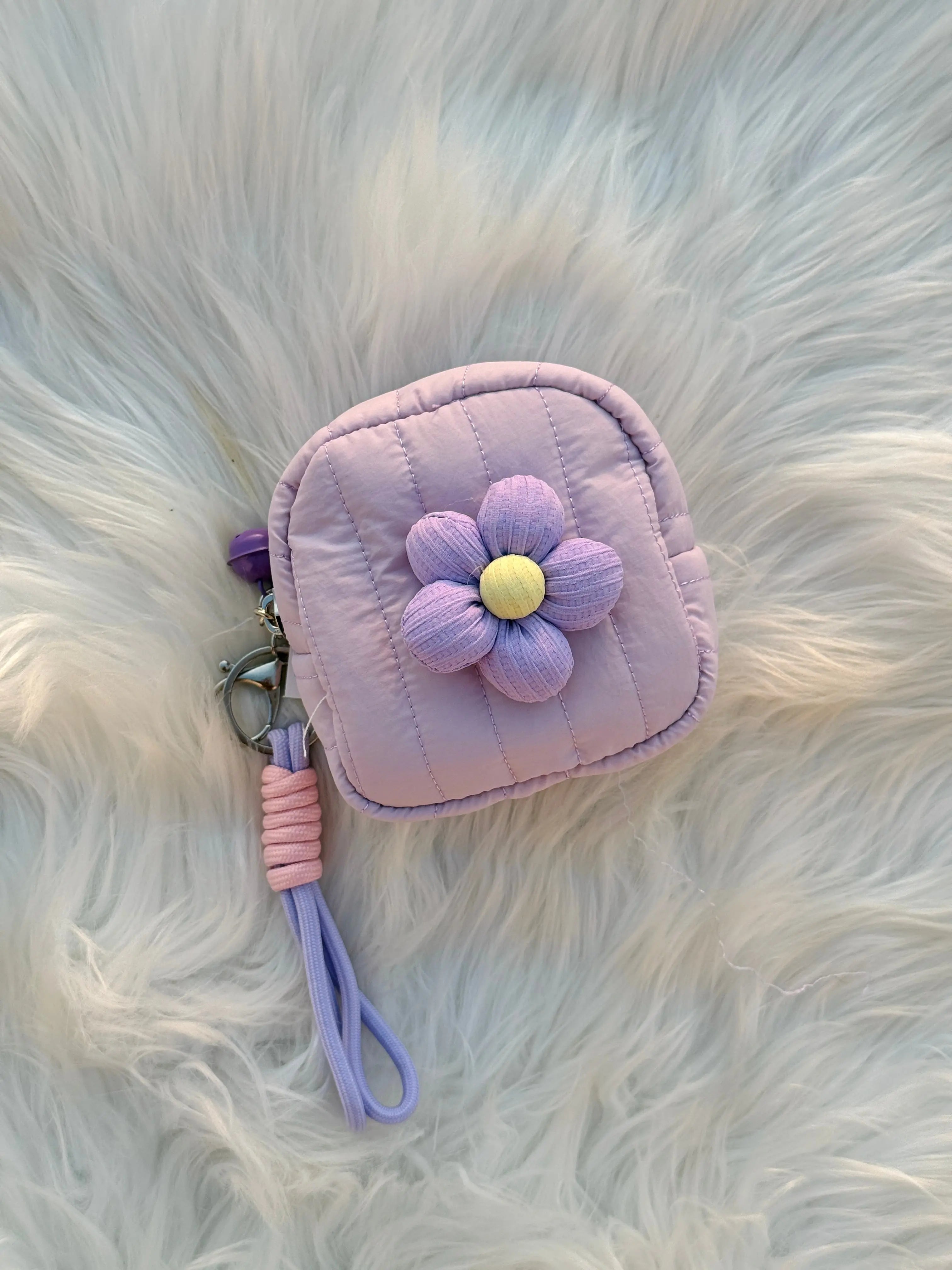 Cute Pastel Flower Coin Pouch Keychain SparkelsSparkels