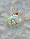 Pastel Rainbow Fluffy Coin Pouch Keychain SparkelsSparkels