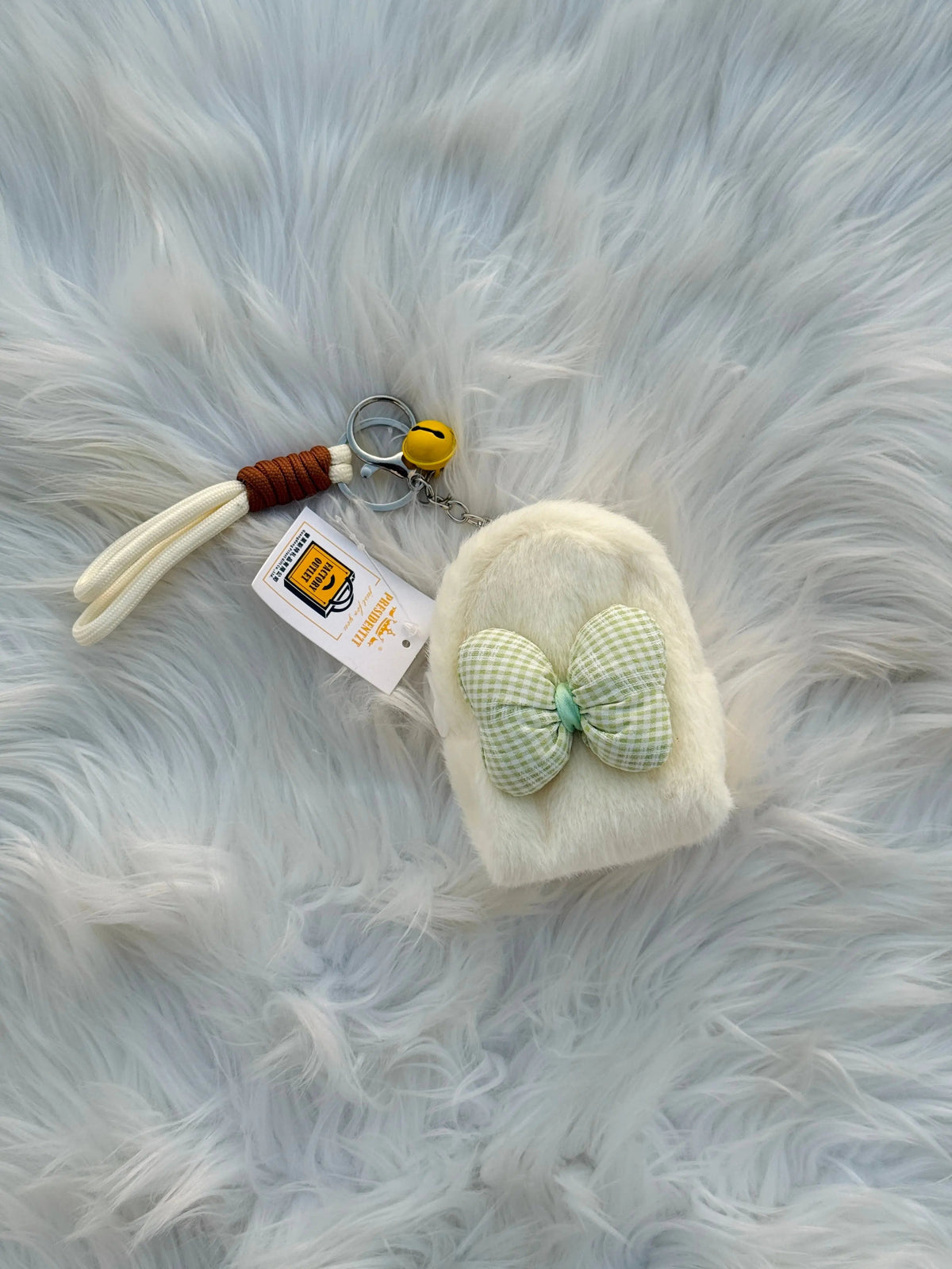 Cute Fluffy Mini Backpack Coin Pouch Keychain SparkelsSparkels