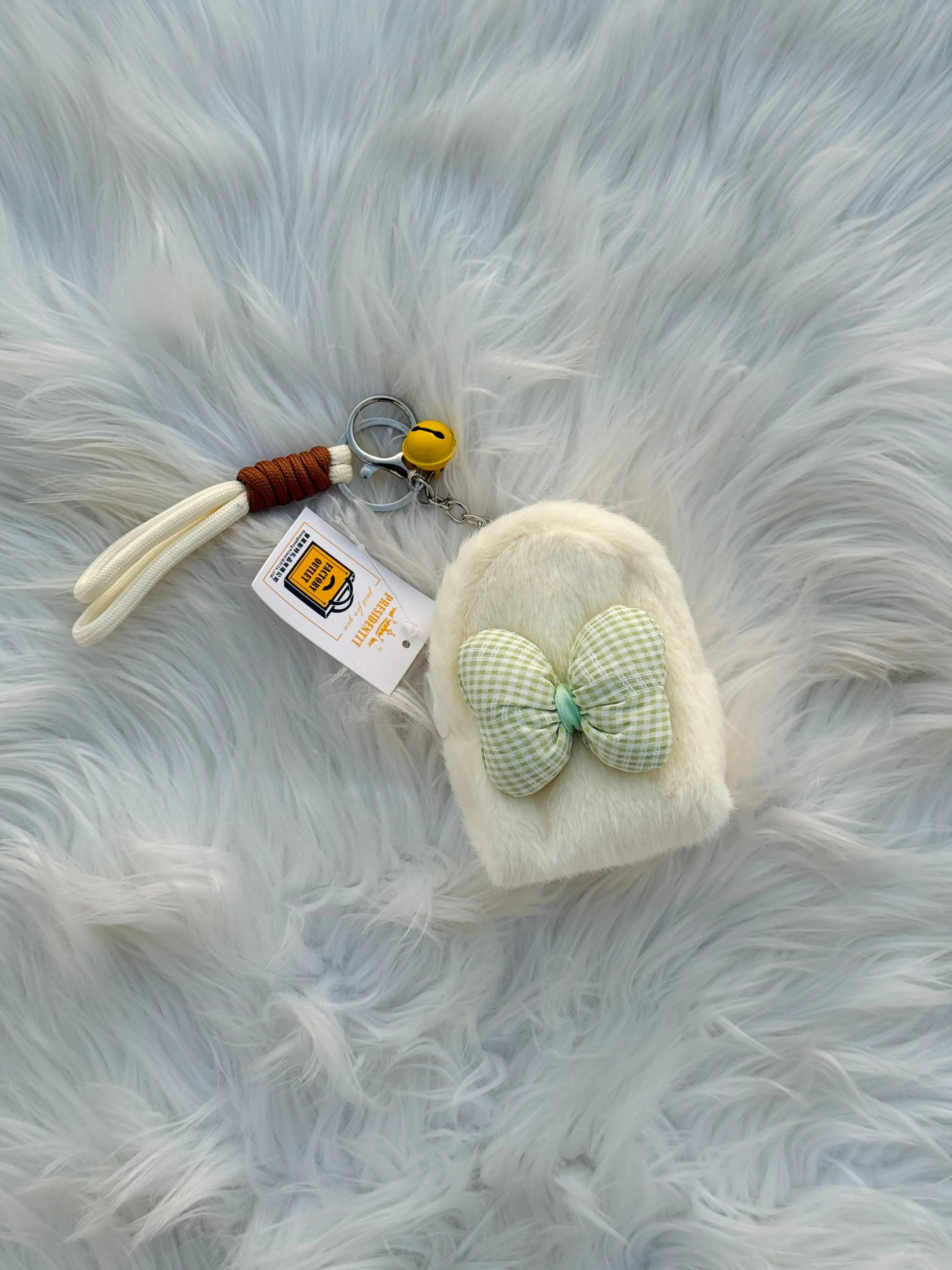 Cute Fluffy Mini Backpack Coin Pouch Keychain