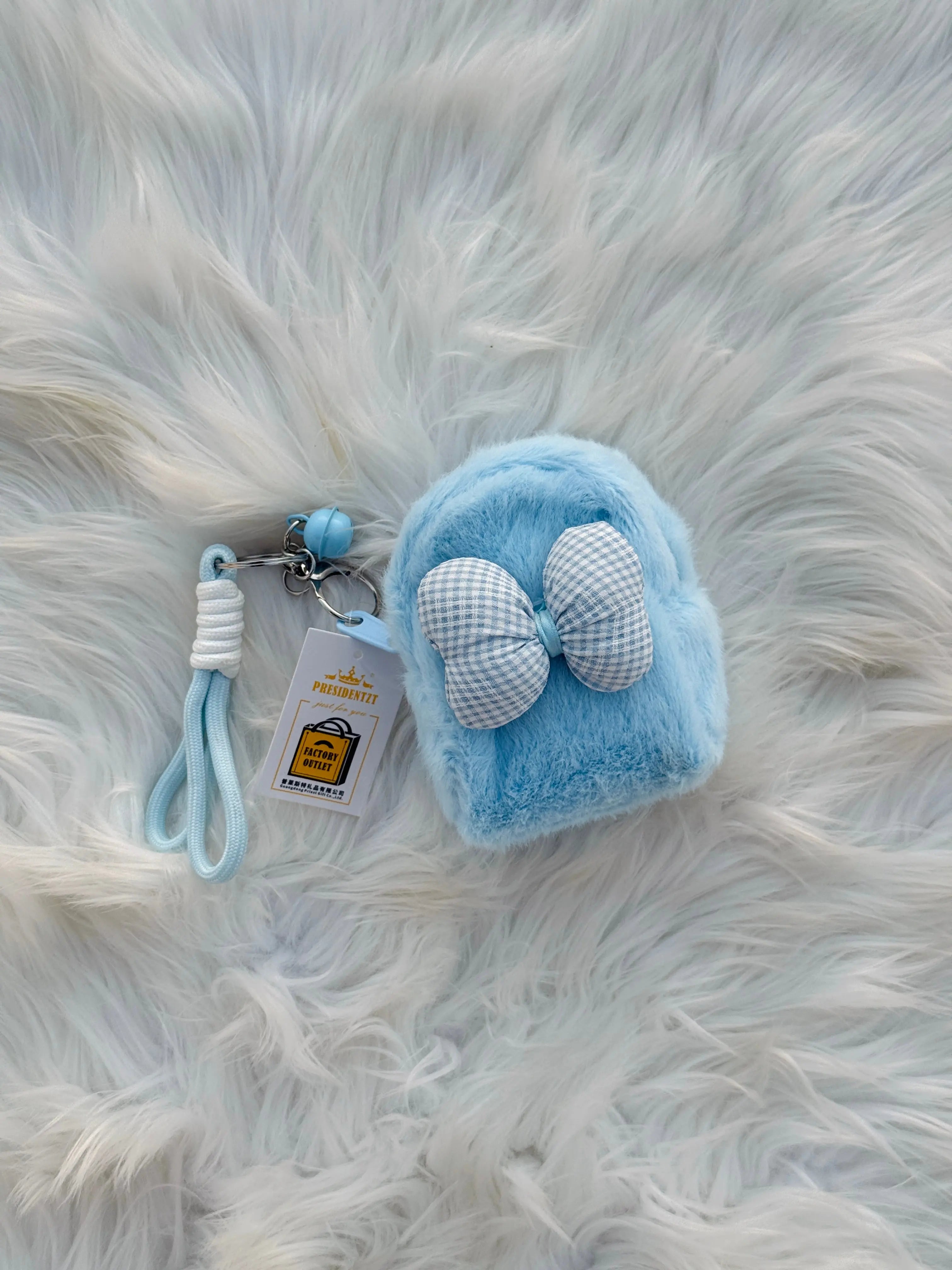 Cute Fluffy Mini Backpack Coin Pouch Keychain