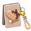 Love Me Heart Compact Mirror Keychain with Wrist Strap