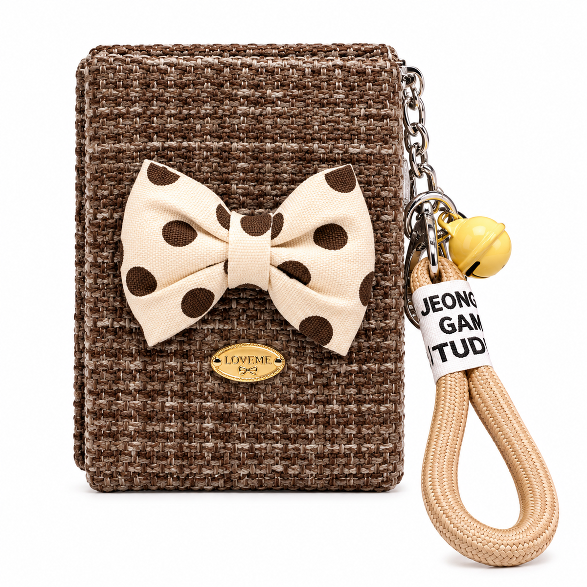 Elegant Bow Compact Mirror Keychain with Wrist Strap