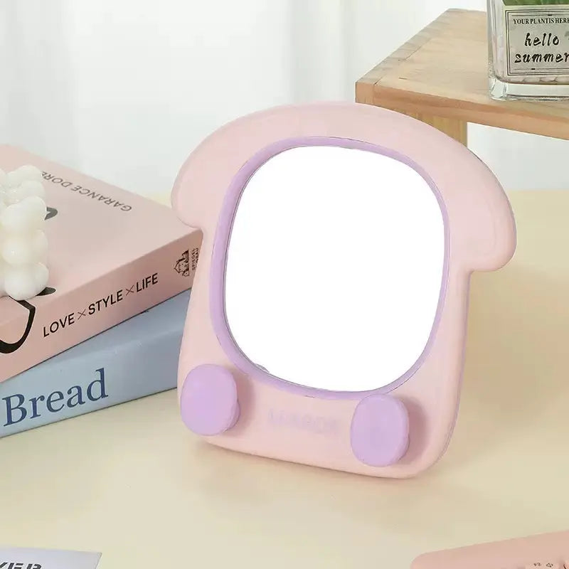 Cute Toast Shaped Adjustable Cosmetic Table Mirror