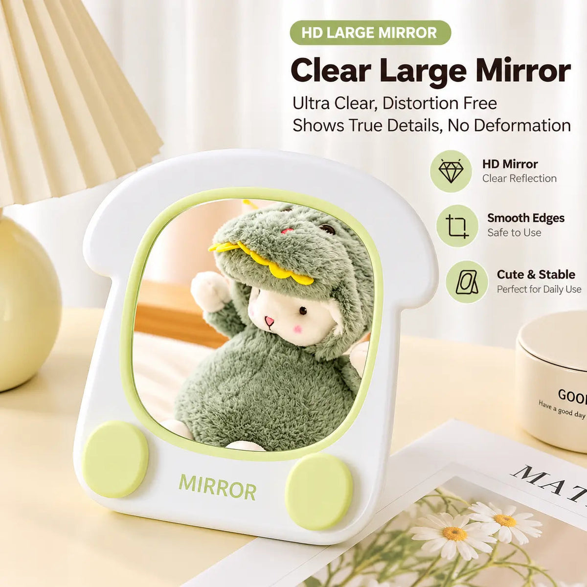 Cute Toast Shaped Adjustable Cosmetic Table Mirror