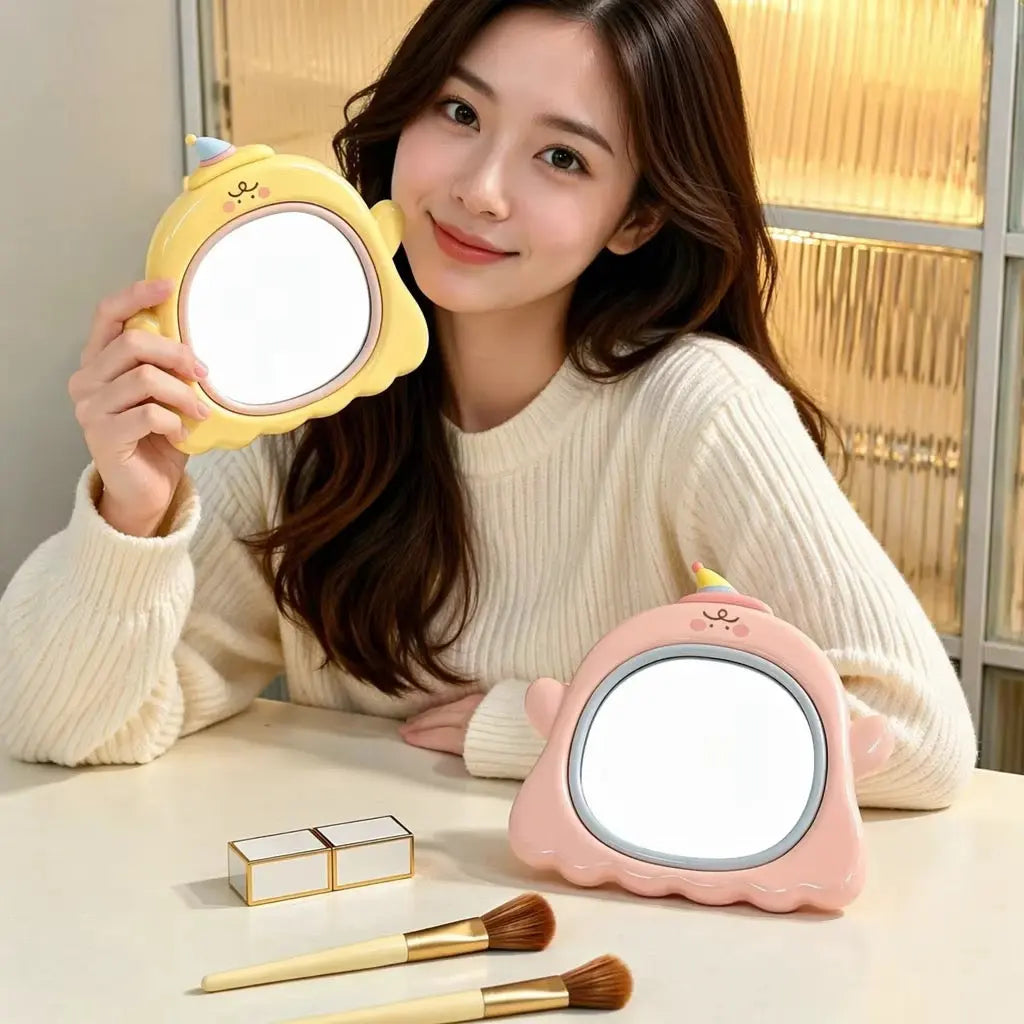 Cute Elf Cartoon Table Mirror Pastel Vanity Mirror