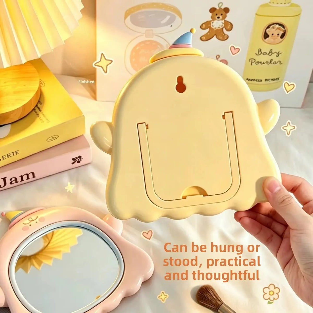 Cute Elf Cartoon Table Mirror Pastel Vanity Mirror