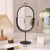 Modern Oval Rotating Vanity Table Mirror with Metal Stand
