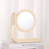Pastel Rotating Double Sided Round Vanity Mirror with Storage Tray