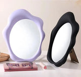 Aesthetic Irregular Wavy Table Mirror with Foldable Stand