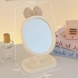 Cute Bow Vanity Table Mirror with Storage Tray