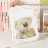 Wavy Frame Table Makeup Mirror with Stand Pastel Vanity Mirror