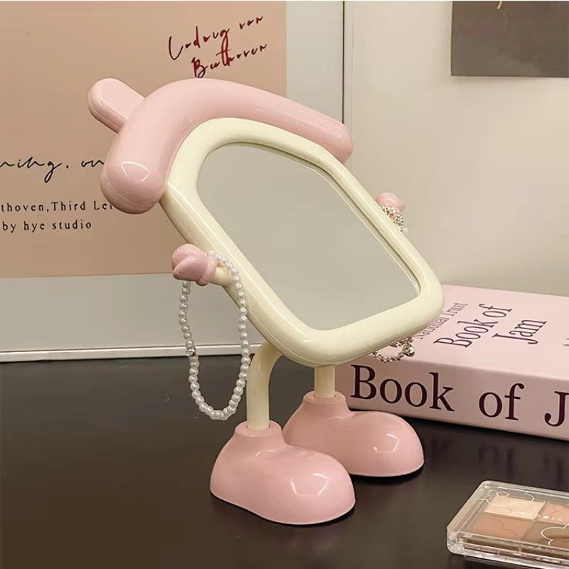Cute Cartoon House Table Mirror Standing Makeup Mirror