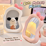 Cute Bow Wavy Makeup Mirror with Stand