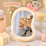 Cute Bow Wavy Makeup Mirror with Stand