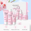 Skincare Set 6PCS Cherry Blossom Hydrating & Brightening Face Care Kit