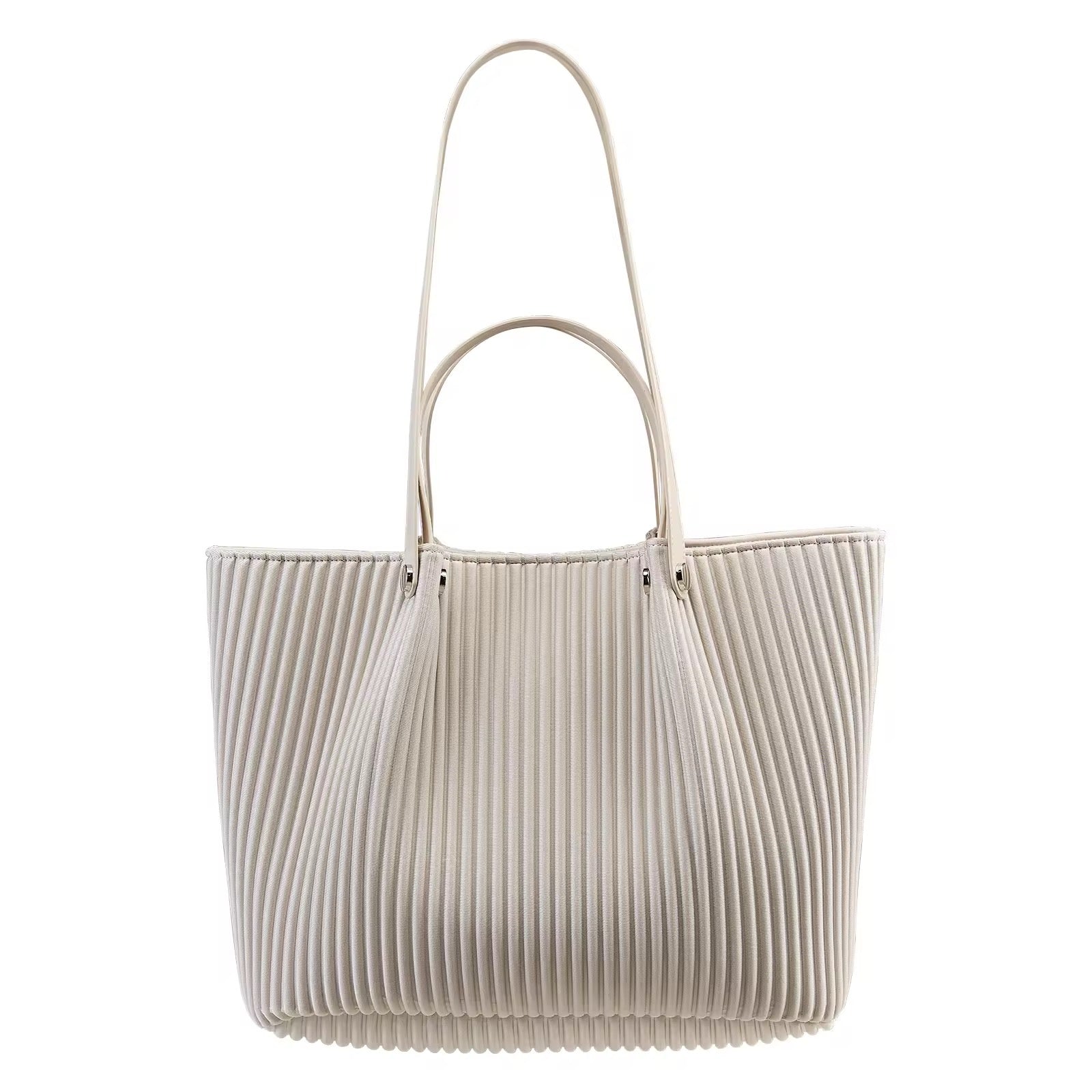Pleated Tote Bag Lightweight Large Capacity Shoulder Bag