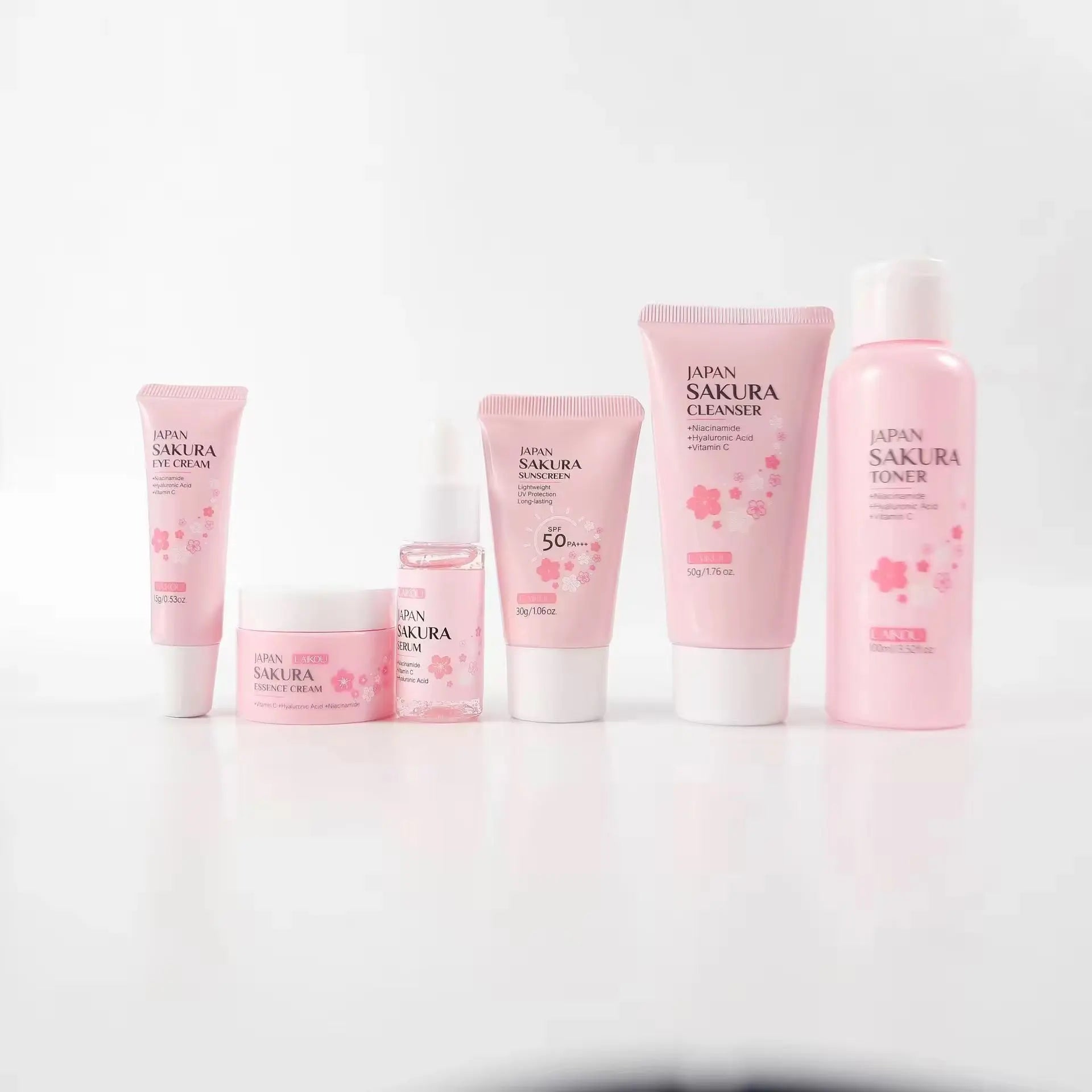 Skincare Set 6PCS Cherry Blossom Hydrating & Brightening Face Care Kit