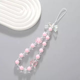 Cute Beaded Phone Charm Strap Kawaii Wrist Lanyard for Phone & Keychain