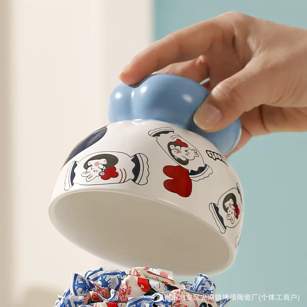 Cute Rabbit Candy Shaped Ceramic Bowl with Gift Box