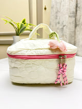 Floral Quilted Cosmetic & Travel Pouch Set