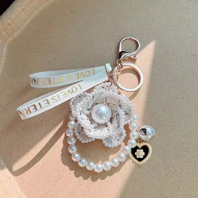 Elegant Pearl Flower Keychain Luxury Bag Charm