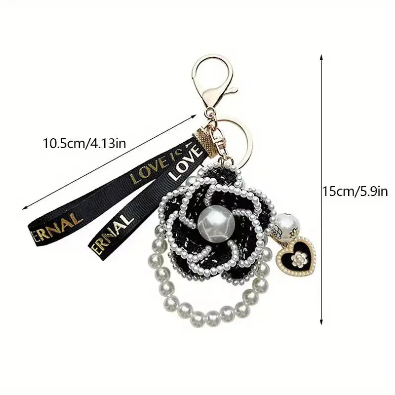 Elegant Pearl Flower Keychain Luxury Bag Charm