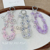 Crystal Beaded Phone Charm Aesthetic Hand Strap Keychain
