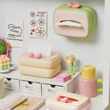 Cute Aesthetic Tissue Box Holder Soft Pastel Napkin Organizer