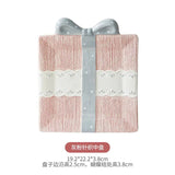 Cute Gift Box Ceramic Plate Aesthetic Bow Dessert Serving Dish