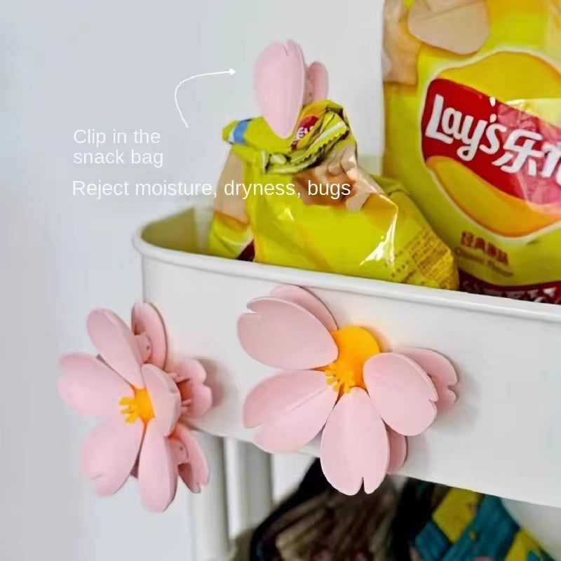 Cute Flower Snack Bag Clip Airtight Sealing Clamp for Chips & Food Storage