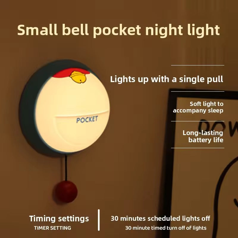 Cute Pull Switch Night Light with 3 Brightness Levels Aesthetic Bedside Lamp