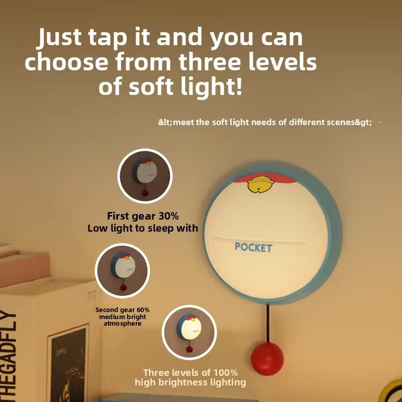Cute Pull Switch Night Light with 3 Brightness Levels Aesthetic Bedside Lamp