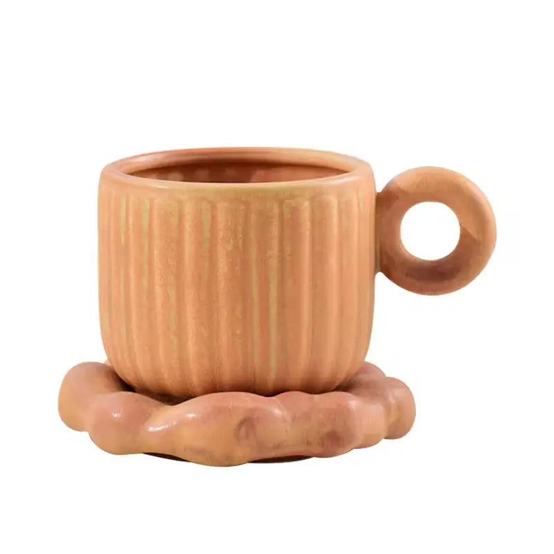 Nordic Ceramic Coffee Cup Set with Saucer