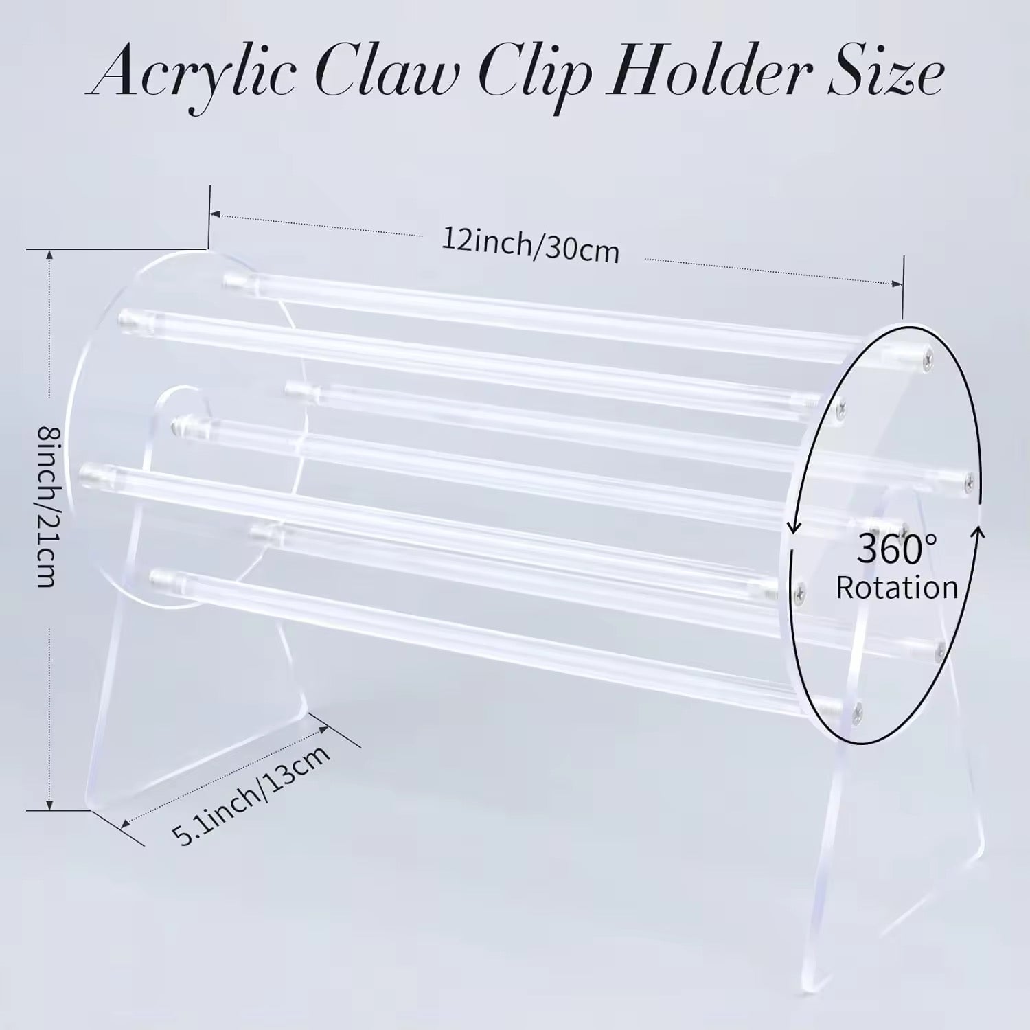 360° Rotating Hair Clip Organizer Multi-Layer Claw Clip Storage Stand