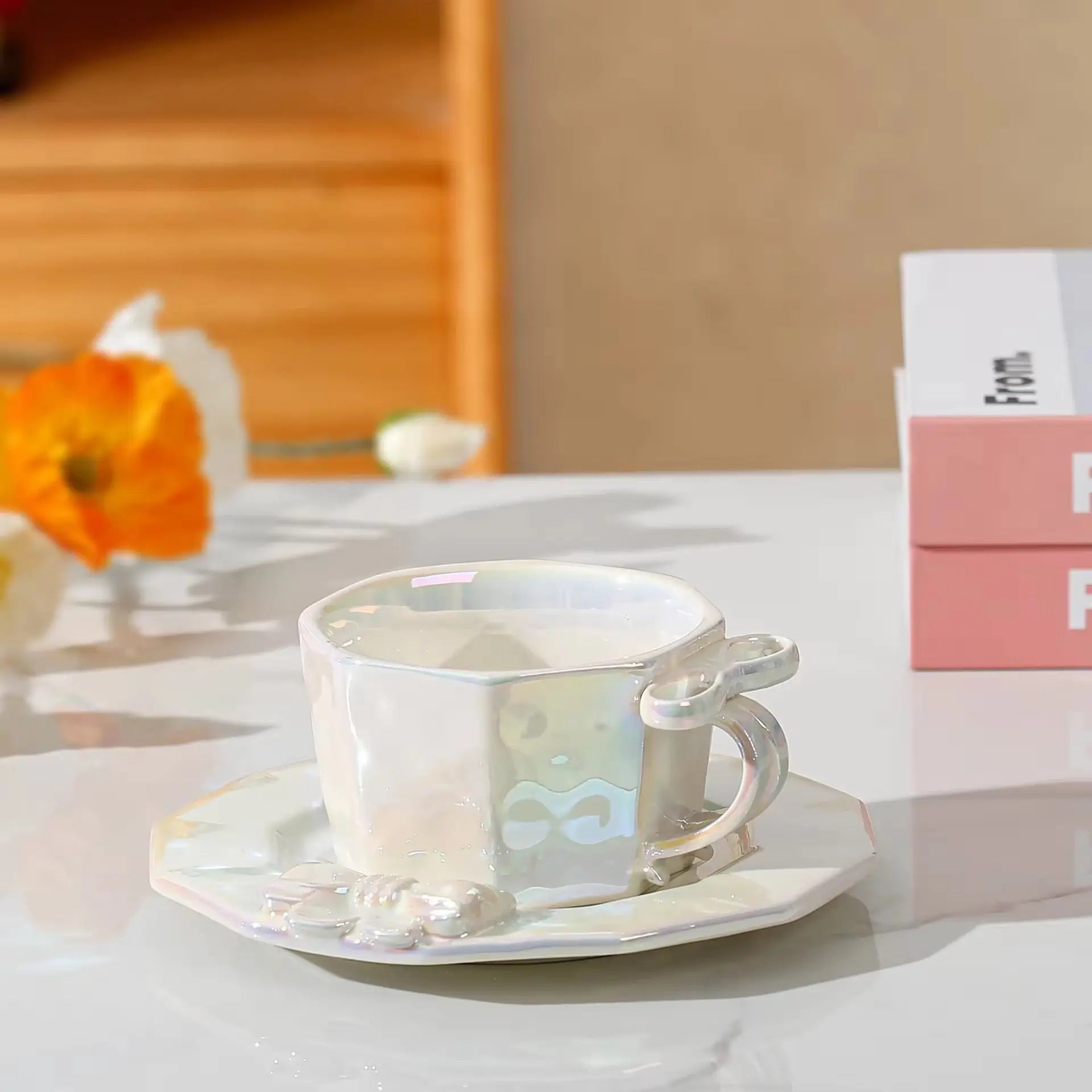 Luxury Bow Handle Cup & Saucer Set