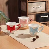 Cute Bow Mug with Heart Handle Without Spoon