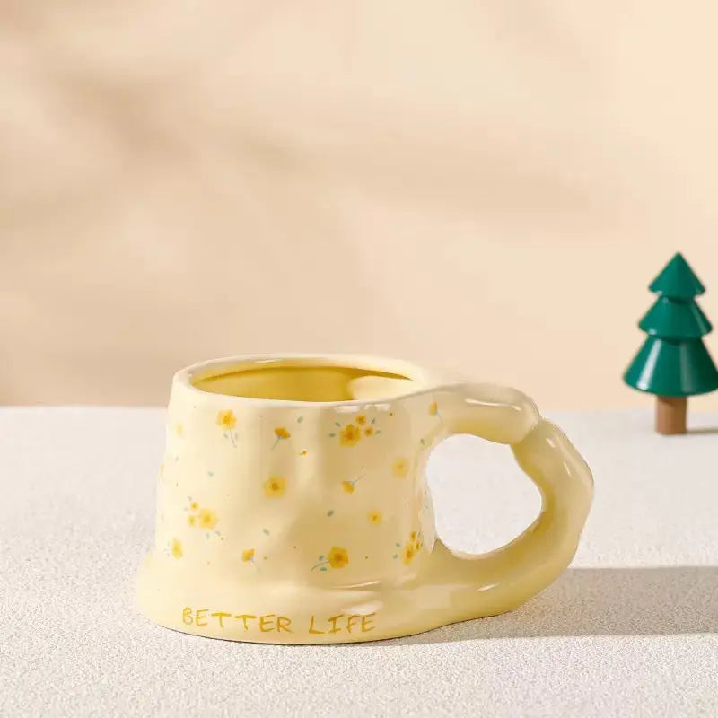 Cute Better Life Floral Ceramic Mug
