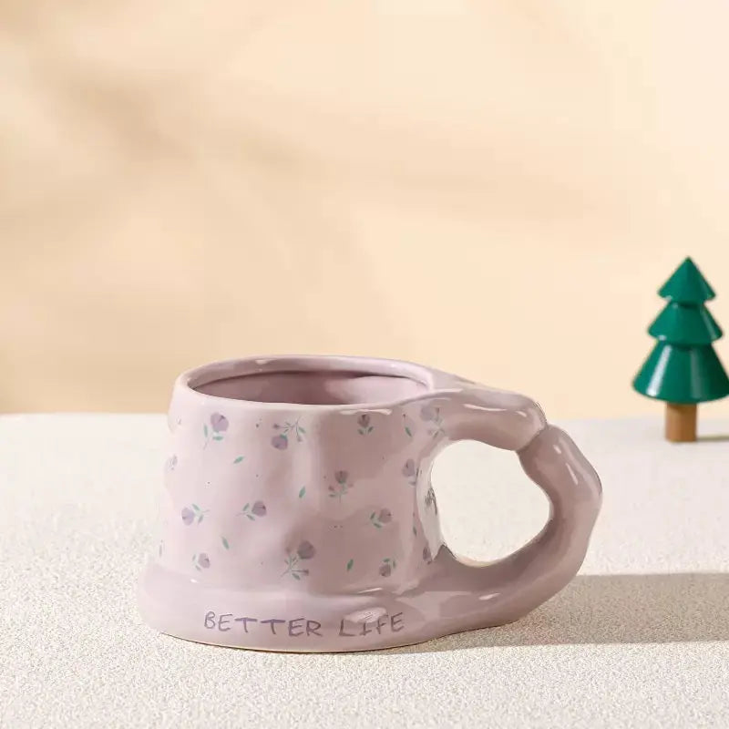 Cute Better Life Floral Ceramic Mug