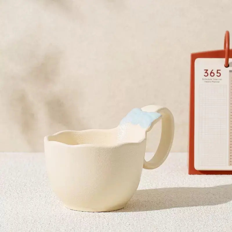 Cute Bow Handle Ceramic Coffee Mug